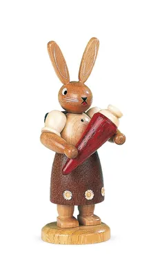Produktbild von Osterfigur Hasenschulanfängerin natur klein Höhe 11cm NEU