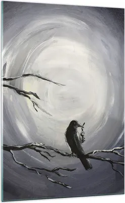 Produktbild von Bilder auf glas - Einteilig - Vogel Baum modern - 70x100cm - Glasbilder - Wandbilder - Bilder - zum Aufhängen bereit - Wanddekoration aus Glas - Glas Bilder - Wandbild auf Glas - GPA70x100-3432