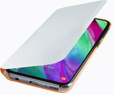 Produktbild von Samsung Galaxy A40 Hülle - Kunstleder - Samsung Klapphülle - Weiß