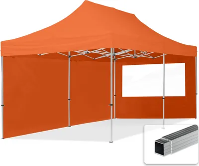 Produktbild von TOOLPORT 3x6m Aluminium Faltpavillon, inkl. 2 Seitenteile, orange