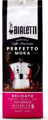 Produktbild von Bialetti Perfetto Moka Zart 250 g - 250 g - Leichte Röstung - Kaffee - 100% Arabica - Tasche