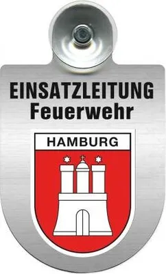Produktbild von Einsatzschild Windschutzscheibe incl. Saugnapf - Einsatzleitung Feuerwehr - 309476  - incl. Regionen nach Wahl Color - Region Hamburg