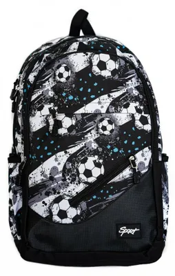 Produktbild von Rucksack mit Fußballmotiv für Schule, Sport & Alltag - praktisch & geräumig Schwarz
