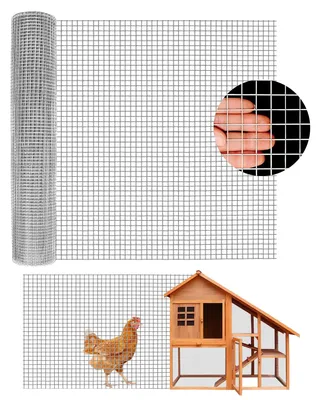 Produktbild von Schweres Drahtgitter - Verzinkter Volierendraht / Maschendraht 1,27 cm - 1,2×15 m - Für Hühnerstall, Nagerschutz, Gartenzaun - Silber