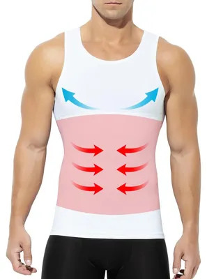 Image de T-shirt de compression modelant pour hommes - Sous-vêtement amincissant pour le ventre, taille 3XL