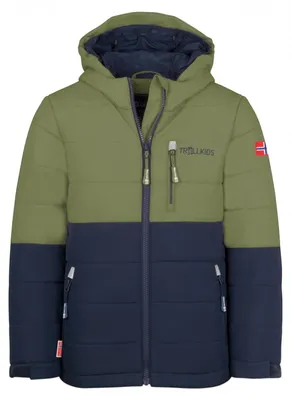 Produktbild von TROLLKIDS Hemsedal Kinder Skijacke XT mit Kapuze grün 116