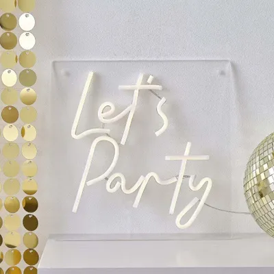 Produktbild von LED Schriftzug Lets Party warmweiß