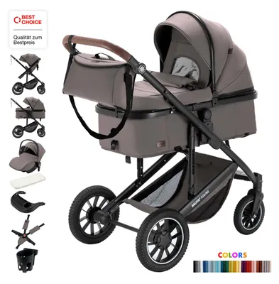 Produktbild von Daliya® FLEXI-PRO M 3in1 Kinderwagen & Buggy mit i-Size Babyschale, Memory-Knöpfe, Kinderwagen mit Auto-Babyschale, Leicht, Großer Einkaufskorb