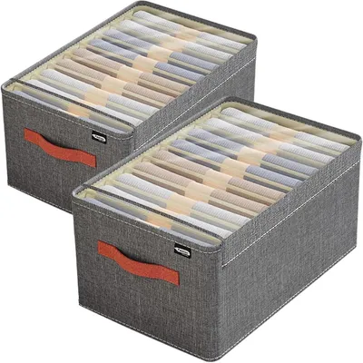 Produktbild von Kleidersack Kleiderschrank-Organizer, 2er-Set mit Deckel, Schubladen, Aufbewahrungssystem, 9 Fächer, Kleiderschrank-Aufbewahrungsboxen, faltbar, Unter