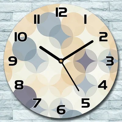 Produktbild von Wanduhr aus Glas Rund fi 30 Retro Kreise Muster Quarz Deko Schlafzimmer Büro