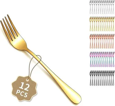 Image de Set de couverts de table modernes en acier inoxydable, 18 cm, 12 pièces