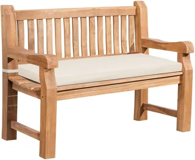 Immagine prodotto di Panca da giardino Daxon con cuscini, 120 cm, color crema