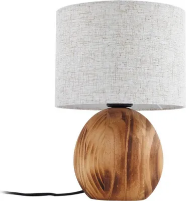 Produktbild von Lindby Tischleuchte Mayumi, Höhe 31 cm, Holz, Textil, E27