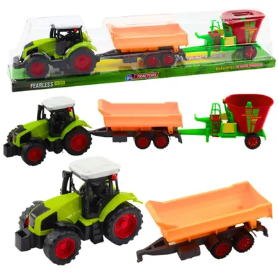 Obrázok produktu pre Poľnohospodársky traktor s sklápačom a kŕmnym vozom