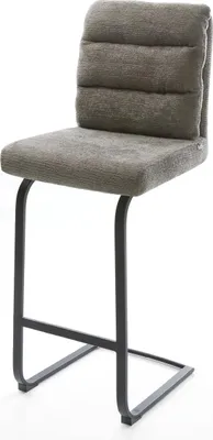 Produktbild von DELIFE Barstuhl Pela-Flex Bouclé Soft Schlamm Freischwinger Flach Metall Schwarz