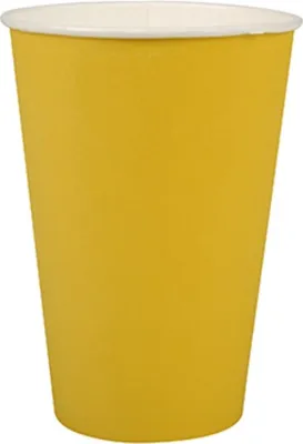 Image de PAPSTAR Gobelets en carton, jaune, Ø 7 cm, 9,7 cm de haut | film (20 pièces)