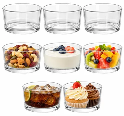 Dessertgläser-Set, 8 Stück, 200 ml, Glas, transparent