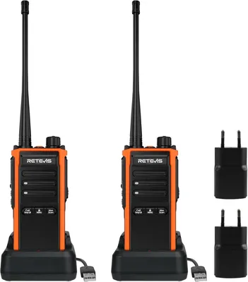 Immagine prodotto di Radio Retevis C65B, Walkie Talkie professionale, impermeabile IP67, lunga portata, robusto, allarme di emergenza per il soccorso all'aperto, costruzione