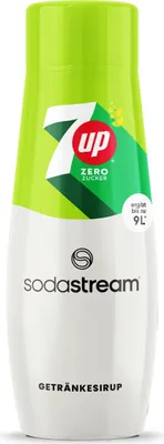 Produktbild von SodaStream 7UP ohne Zucker, Zitrone, 440 ml, Quetschbare Flasche, CE, 2 kcal, 0,5 kJ