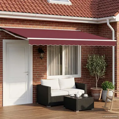 Image de vidaXL Store électrique rétractable rouge bordeaux 4,5 x 3,5 m