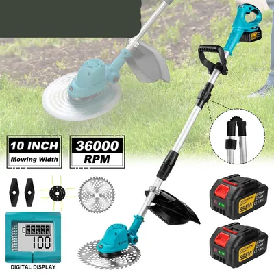 Image de Tondeuse à gazon - Coupe-bordures - Outils de jardin - Cultivateur manuel - Électrique - 25 cm (10 pouces) - Pliable - Sans fil