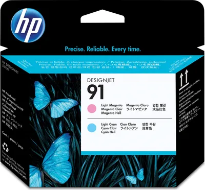 Zdjęcie produktu dla HP Głowica drukująca 91 DesignJet, jasnopurpurowy i jasnobłękitny, Drukarki HP DesignJet seria Z6100, Termiczny druk atramentowy, Purpurowy, C9462A, Singapur, 28 mm