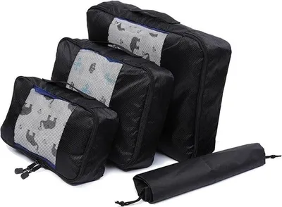 Produktbild von Organisationsset aus Mesh, 3-teilig - Schwarz