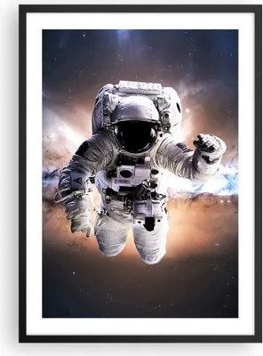 Produktbild von Gerahmtes Poster - Schwarzer Rahmen - Astronaut Erde Raum - 50x70 cm - Wand Bild - Wanddeko - Wandbilder - Kunstposter - Wandposter - Bilderrahmen - Bilder - Kunstdruck - Wandbild - P2BPA50x70-2848