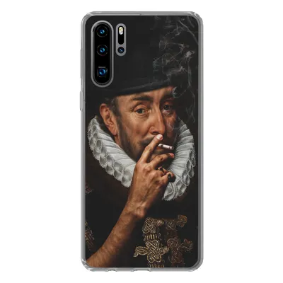 Produktbild von MuchoWow® Handyhülle Schutzhülle Hülle für Huawei P30 Pro Malerei - Zigarette - Alte Meister Silikon Softcase Handy Hülle - Schutzdeckel