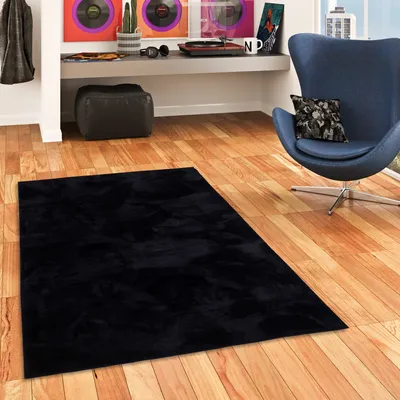 Produktbild von Kinder und Jugend Super Soft Fellteppich Pearl Kids Schwarz, Größe:160x230 cm