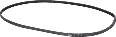 A black V-belt is shown on a white background.