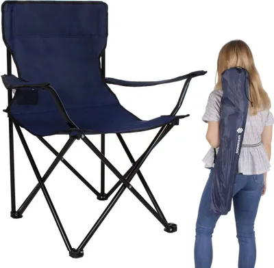 Produktbild von Campingstuhl Klappstuhl Angelstuhl Regie Strand klappbar Outdoor - Marineblau