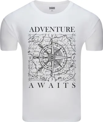 Produktbild von Diarbo Herren T-Shirt mit Meeresdruck Das Segelabenteuer erwartet Sie Weiß Gr.M