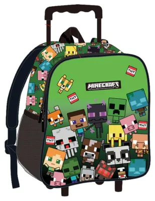 Productafbeelding van Minecraft rugzak voor kinderen, 3D-design, met rollende gezichtsfunctie, 32 cm