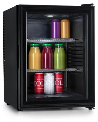Produktbild von Klarstein Kühlschrank, Mini Kühlschrank mit Glastüre, Mini-Kühlschrank für Getränke, Snacks & Kosmetik, Kühlschrank Klein & Leise, Verstellbare Ablagen, Kleiner Skincare Kühlschrank 12-18°C, 42L