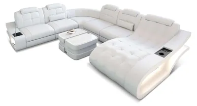 Produktbild von Mini Leder Wohnlandschaft Elegante XXL U-Form