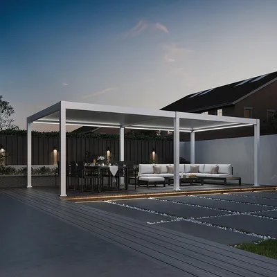 Produktbild von Deluxe Plus Elektr. Terrassenüberdachung Alu LED 4x8 M