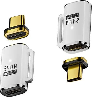 Zdjęcie produktu dla INF Magnetyczny adapter USB-C: Żeński na męski, 240W, szybkie ładowanie Biały