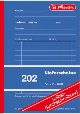 Produktbild von herlitz 883553 Tiskopis "Dodací list 202" A6 2 x 40 listů