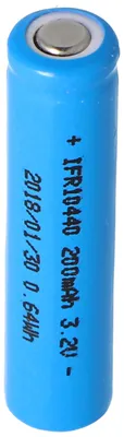 Produktbild von IFR 10440 - 200mAh 3,2V LiFePo4 Akku (Flat Top) ungeschützt, Abmessungen 44,1x10,1mm unbedingt beachten