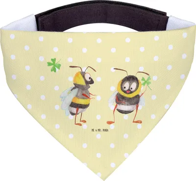 Produktbild von Mr. & Mrs. Panda Hunde-Halstuch Hummeln Kleeblatt - Gelb Pastell - Geschenk, Hund Halstuch, Für Hunde, Hummel, Spruch Positiv, Lustige Sprüche, Tuch, glücklich sein