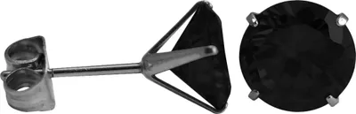 Produktbild von Ohrstecker Chirurgenstahl rundem Glaskristall Größe - 3 mm Farbe - Schwarz