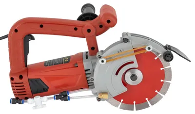 Obrázok produktu pre Elektrická okružná píla na betón – kotúč 19 cm – 4800 W – 5000 ot./min – nastaviteľná hĺbka rezu 3,4–7,1 cm – 220 V, zástrčka EÚ – červená