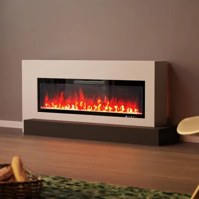 Produktbild von Glow Fire Elektrokamin 'Hestia 127 Rechts Weiss' | LED Standkamin mit Heizung (1500 W) | HxBxT:  75x149x40 cm