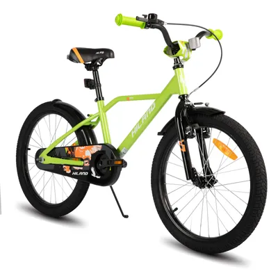 Produktbild von HILAND 20 Zoll Kinderfahrrad mit Stützrädern Korb Handbremse Rücktrittbremse, für Jungen ab 2 3 4 5 Jahre, Grün