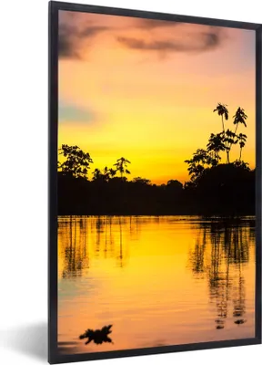 Produktbild von MuchoWow® Gerahmtes Poster Wasser - Natur - Sommer - Himmel 60x90 cm - Poster mit Schwarzem Bilderrahmen Wandposter Rahmen Foto Bilder - Kunst