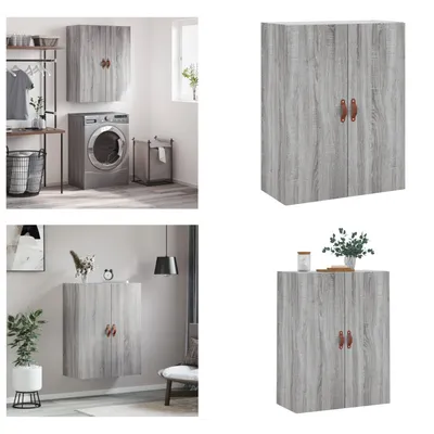 Imagen del producto de vidaXL Armario de pared gris Sonoma, 69,5 x 34 x 90 cm - Armario de pared - Armarios de pared - Armario - Armario de almacenamiento