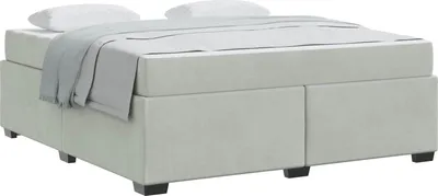 Obrázok produktu pre Rám postele s matracmi Svetlosivá 180 x 200 cm látka