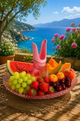Immagine prodotto di Porta Frutta da Tavolo - Colore Rosa Pompelmo - Modello Perica