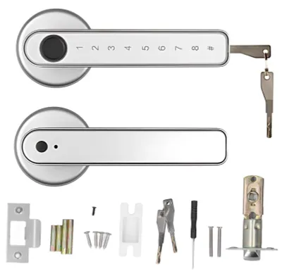 Fingerabdruck-Türschloss, biometrisch, silber, 3 Entsperrmethoden